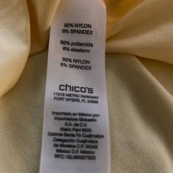 CHICO'S Top Womens Size 1(8/10) Sleeveless Shirt Blouse Yellow - Picture 4 of 4
